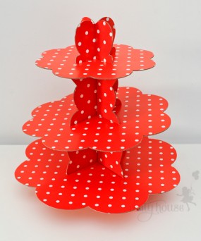 Tier Cake Stand - Polka Red