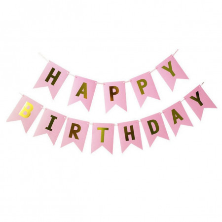 Birthday Paper Bunting - Pink