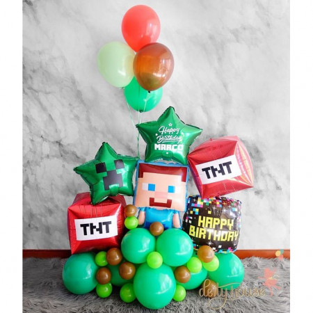 Bouquet de globos minecraft - Fiestychiks Balloon boutique